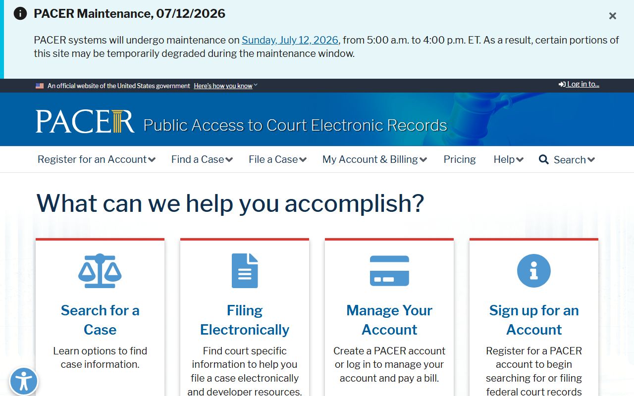 Peach County Clerk of Superior Court records PACER federal court records system