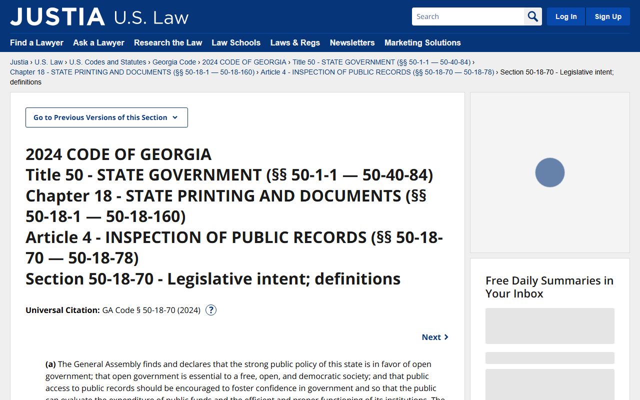 Peach County arrest records Georgia Open Records Act access rule
