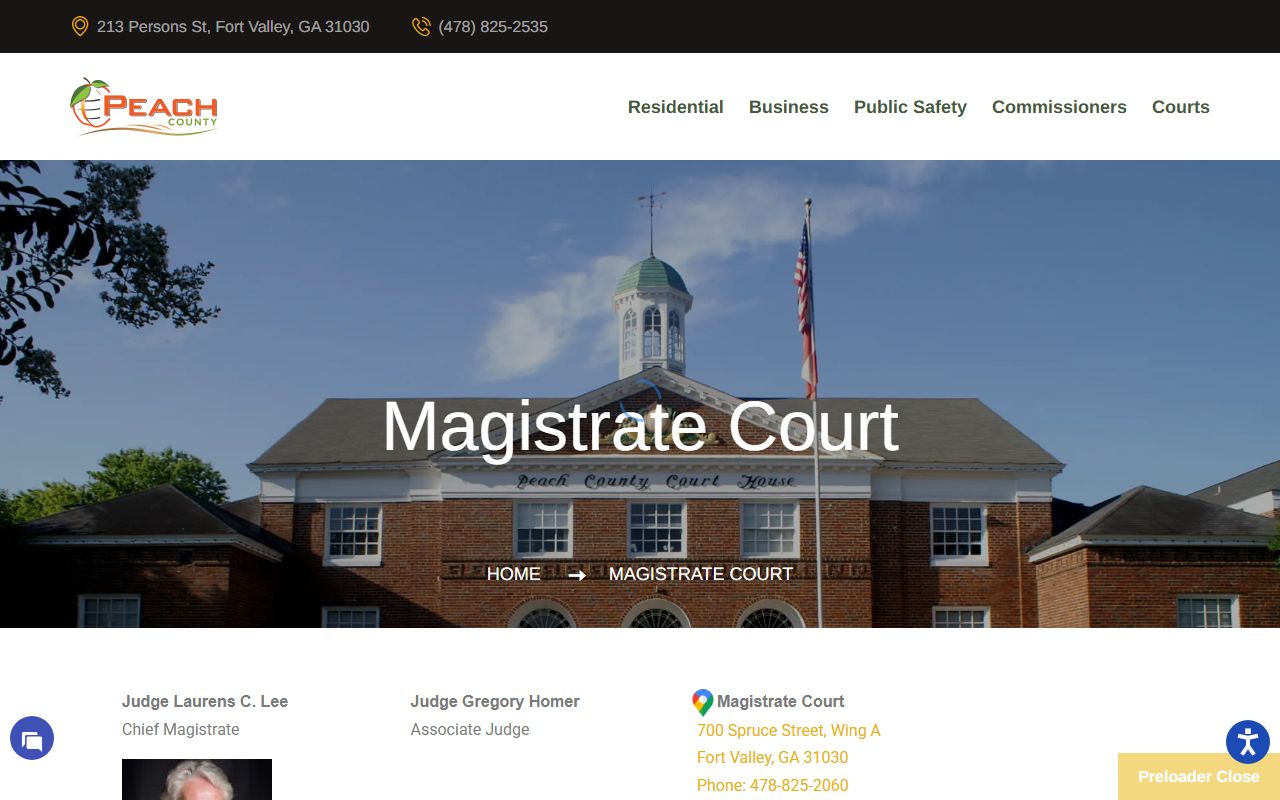 Peach County court dockets Magistrate Court source