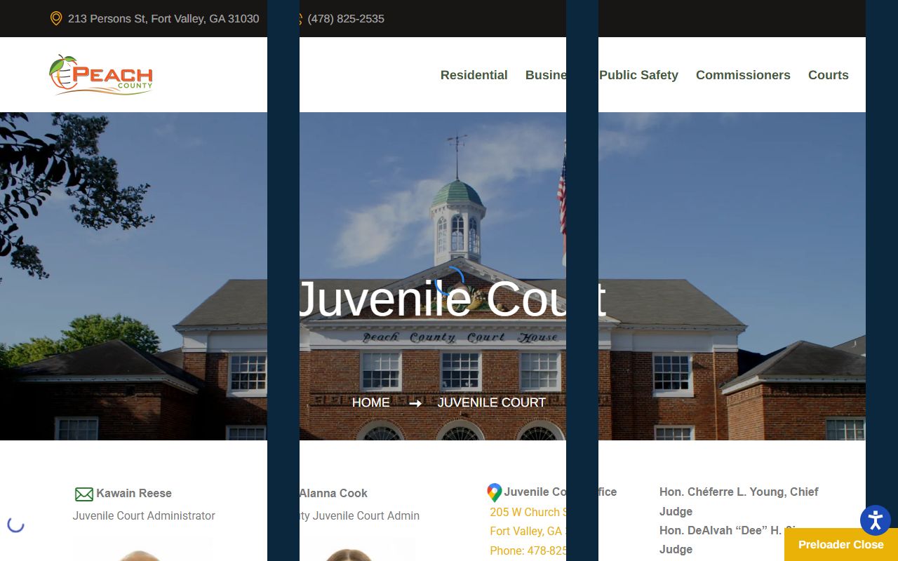 Peach County court dockets Juvenile Court source