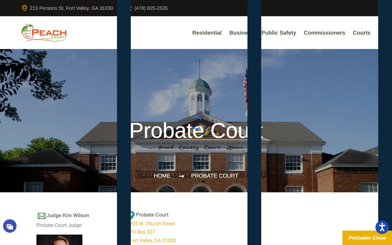 Peach County probate records Probate Court page